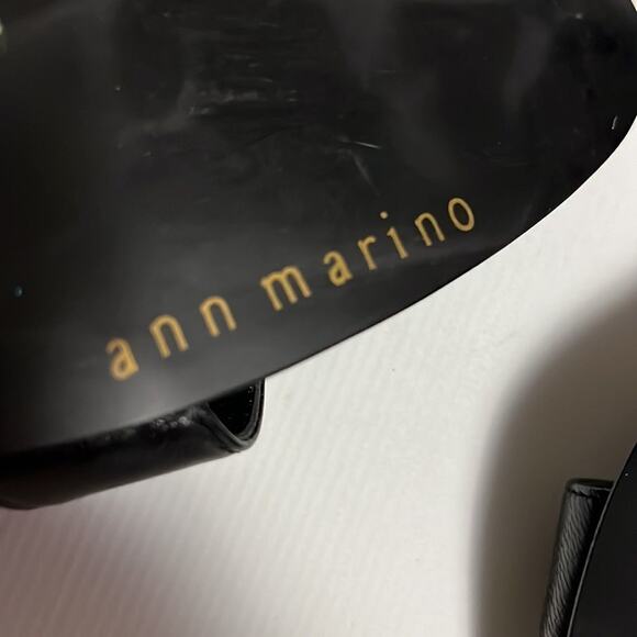 ANN MARINO BLACK LEATHER SANDALS OPEN TOE SIZE‎ 11 M - Picture 5 of 6